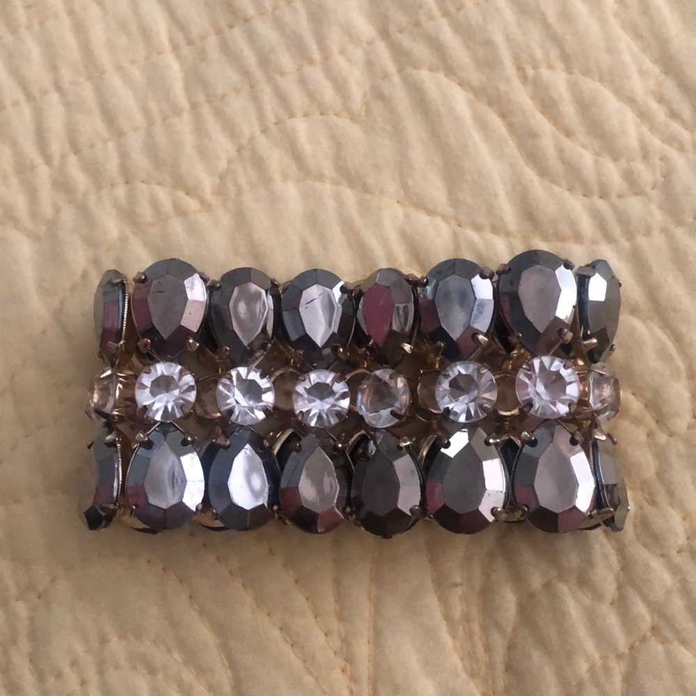 Silver colored  gem bracelet